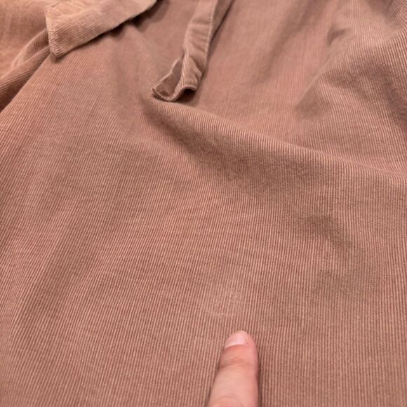 American Eagle Pink Corduroy Paperbag Wide Leg Pants Size M - Picture 11 of 12